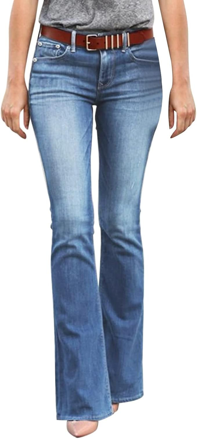 Women's Black Bell Bottom Jeans for Women High Waisted Flare Jeans Womens Ripped Stretchy Bell Bo... | Amazon (US)