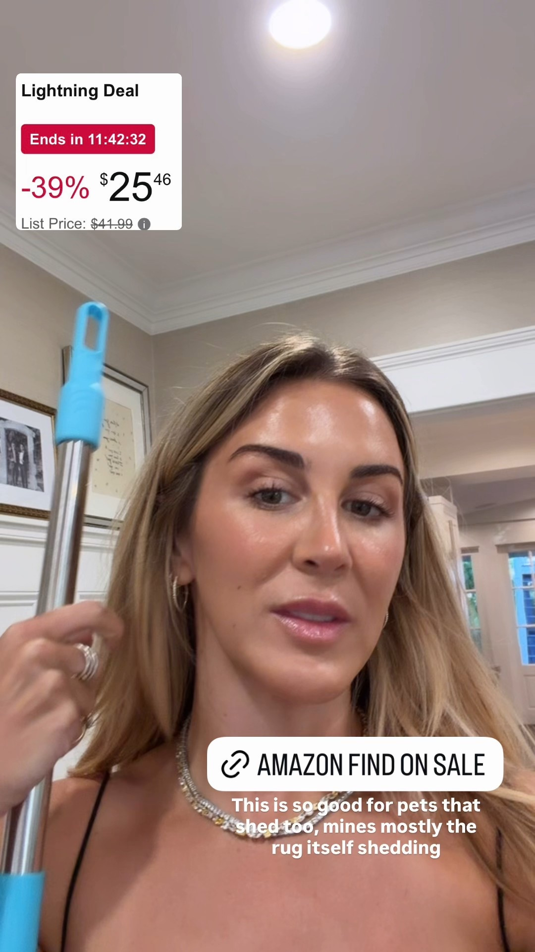 Amazon find, scrapes wool and pet hair off rugs
