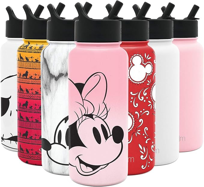 Simple Modern Disney Minnie Mouse Water Bottle with Straw Lid Vacuum Insulated Stainless Steel Me... | Amazon (US)