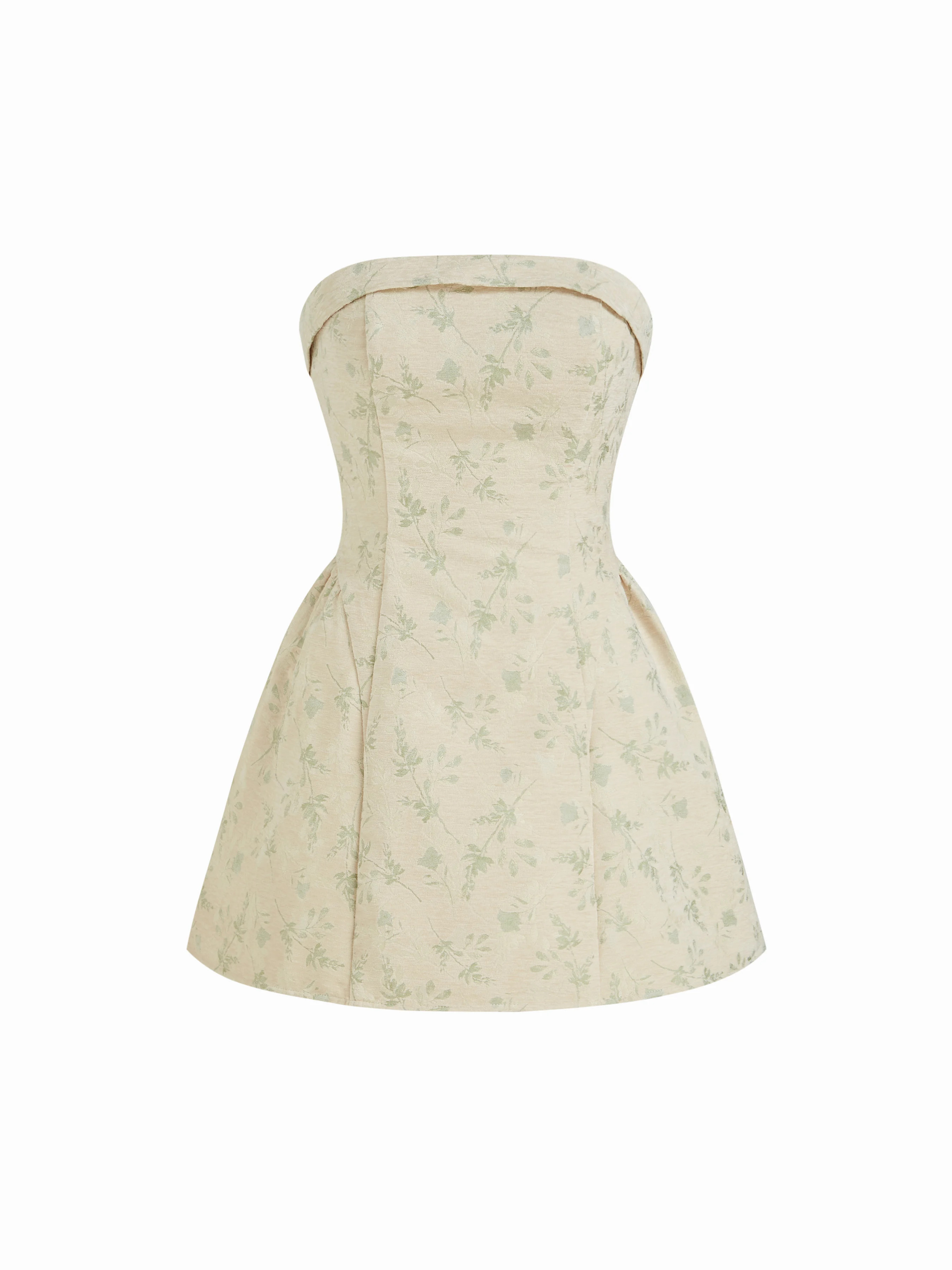 Jacquard Floral Tie Back Mini Bandeau Dress | Cider