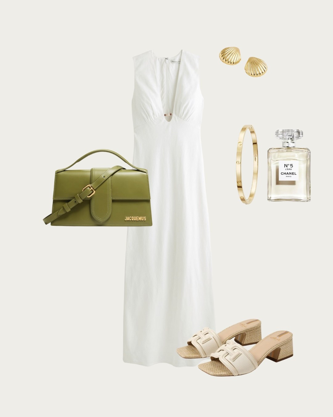 Crisp White for Hot Days
Nothing beats white in summer. Gold accents and olive green accessories keep it refined and fresh.

#LTKSeasonal #LTKItBag #LTKStyleTip