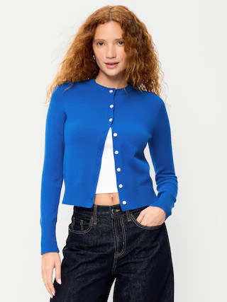 SoSoft Cropped Crew-Neck Cardigan | Old Navy (US)