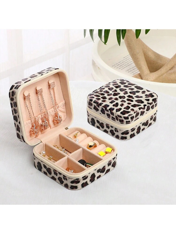 1PC Mini Jewelry Organizer Display Travel Jewelry Zipper Case Boxes Earrings Necklace Ring Portab... | SHEIN