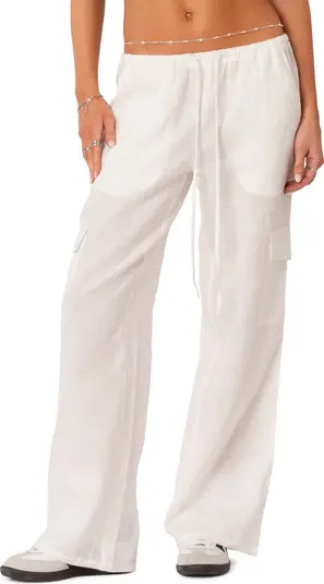 Lyric Cotton Cover-Up Cargo Pants | Nordstrom