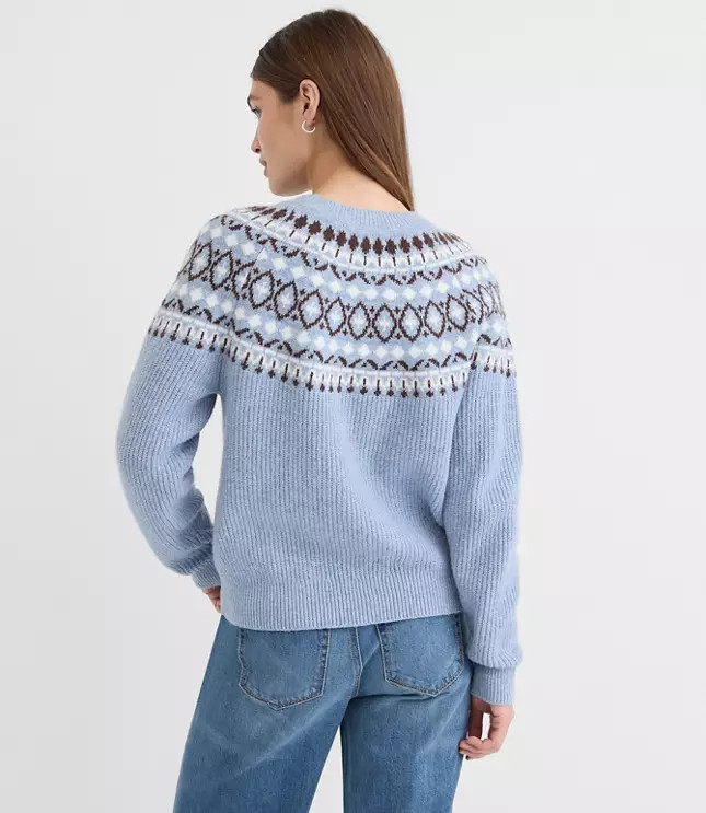 Fair Isle Ribbed Sweater | LOFT