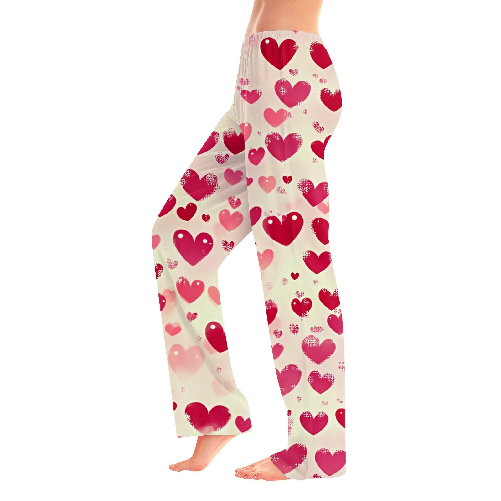 KDDYLITQ Womens Valentines Pajamas Pants Wide Leg Drawstring Pajamas Valentine's Day Print Elasti... | Walmart (US)