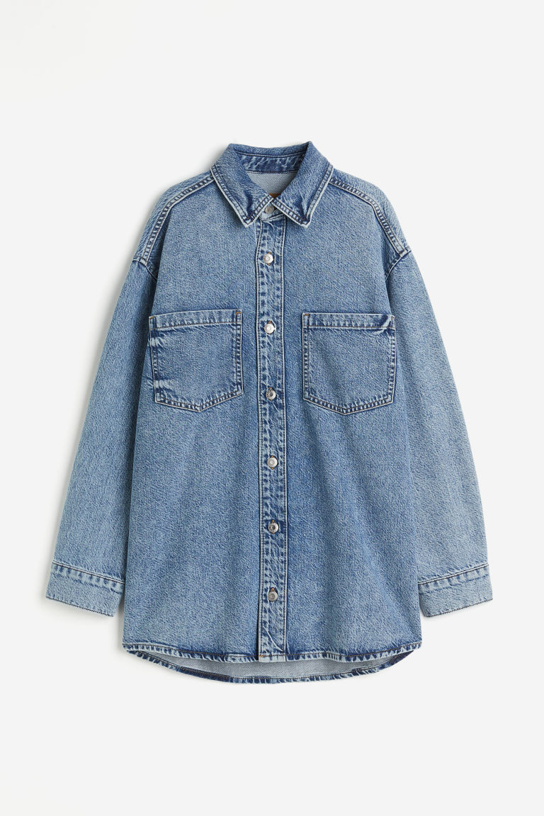 H & M - Feather Soft Denim shirt - Blue | H&M (UK, MY, IN, SG, PH, TW, HK)