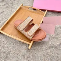 Miu Miu Logo Raffia Sandals | DHGate