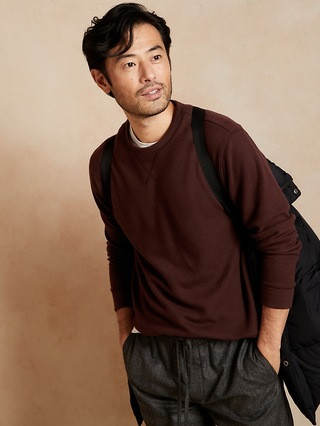 Brushed Waffle-Knit T-Shirt | Banana Republic (US)