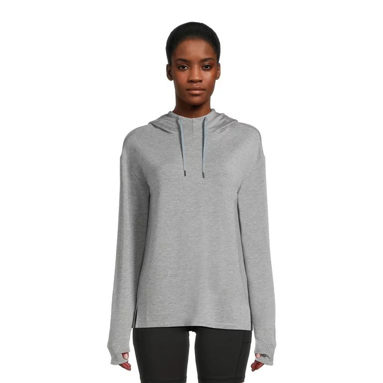 Athletic Works Women's French Terry Mock Neck Hoodie, Sizes XS-XXXL | Walmart (US)