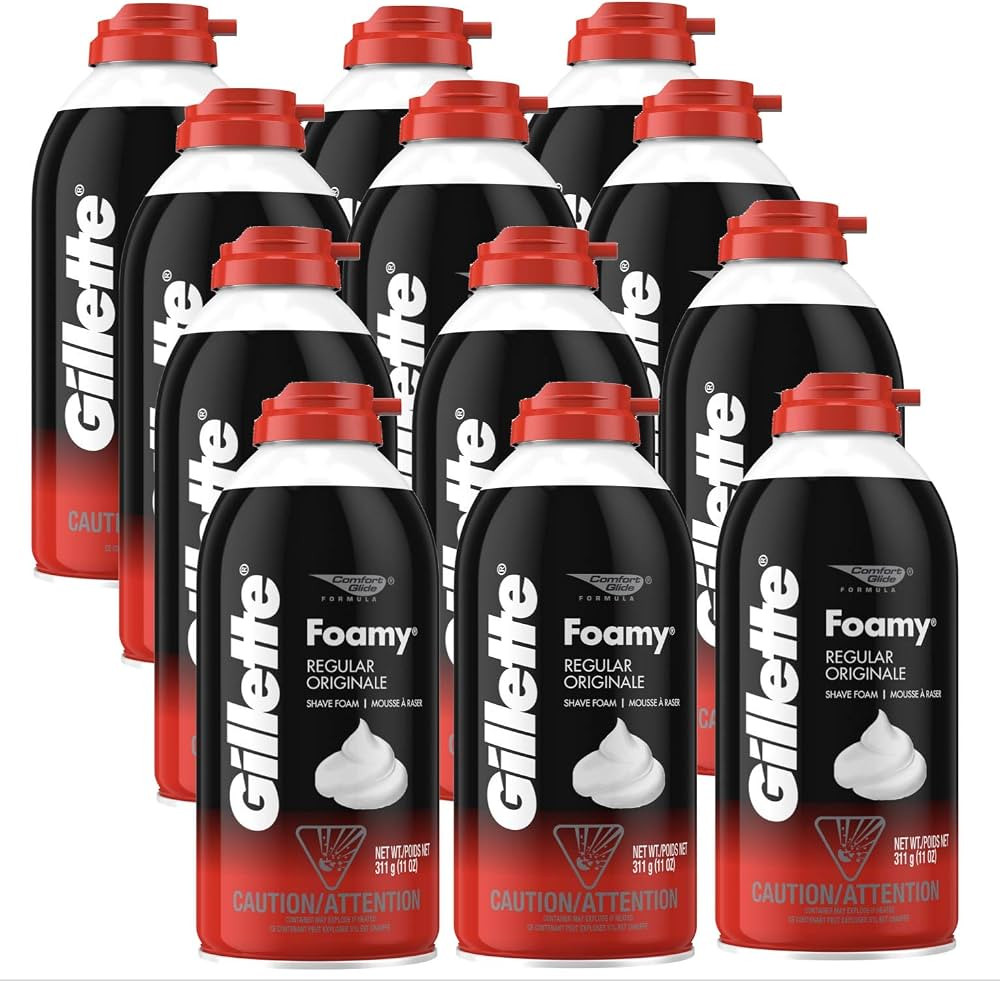 Gillette Foamy Regular Shaving Cream, Pack of 12, 11 oz each | Amazon (US)
