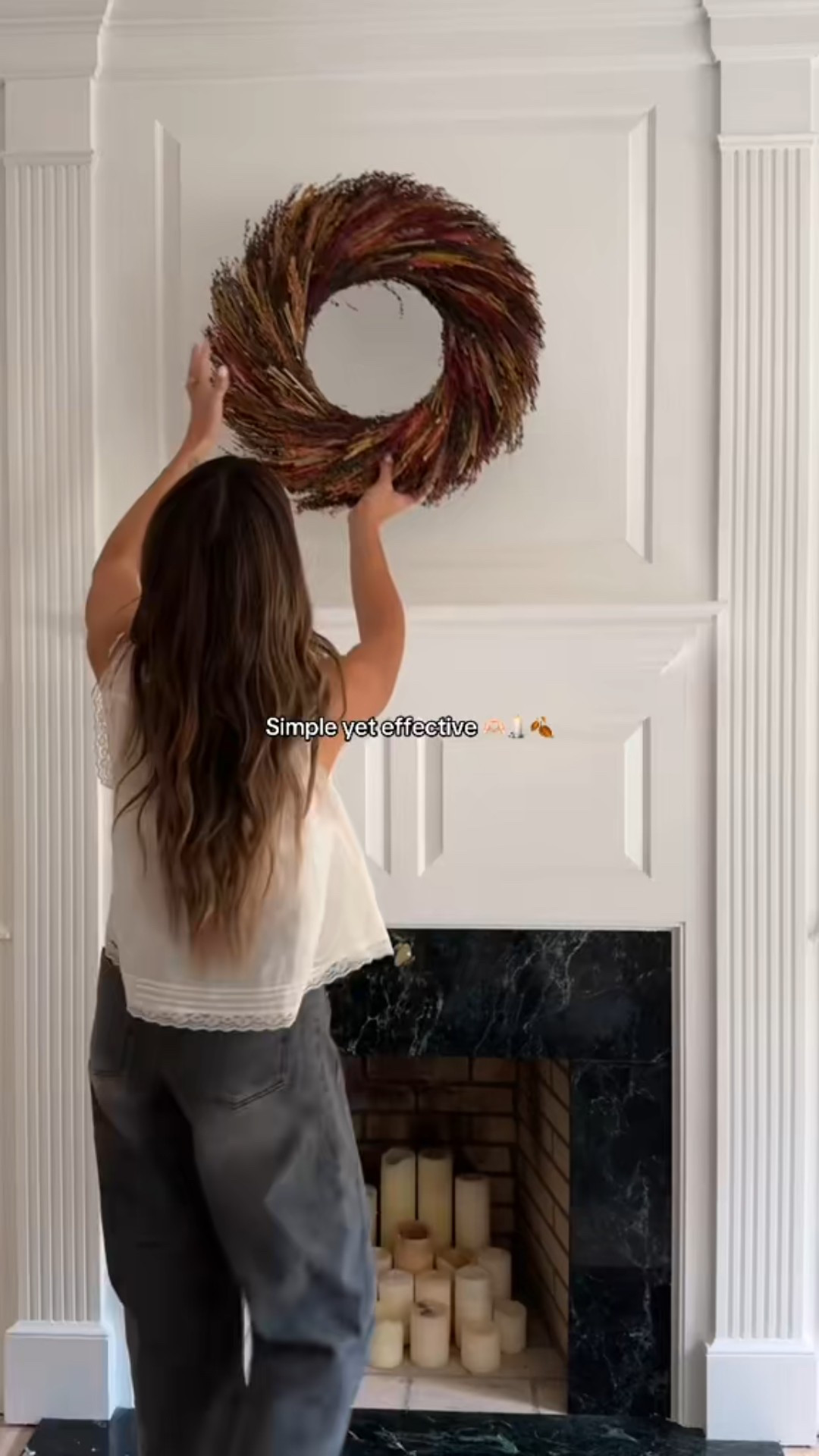 Last year's mantle in the dining room!! This really emphasizes the difference the new trim has made in the room! Which do you like better?