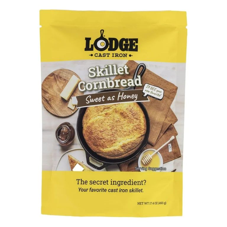 Lodge Cast Iron Skillet Cornbread Mix, Sweet As Honey, 1-Pack, 17.4 oz | Walmart (US)