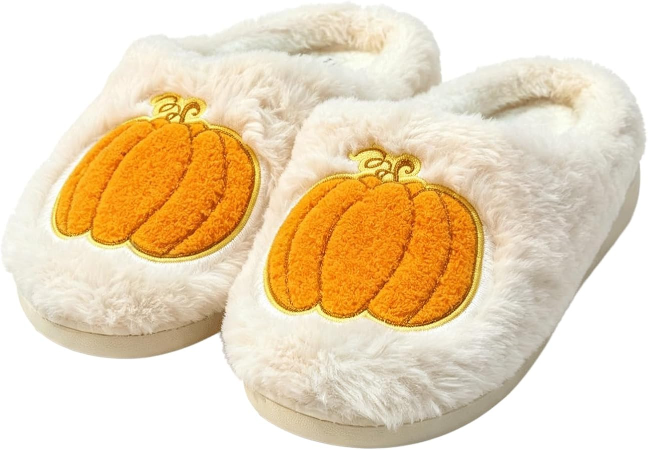 Halloween Slippers for Women Pumpkin Fall Plush | Amazon (US)