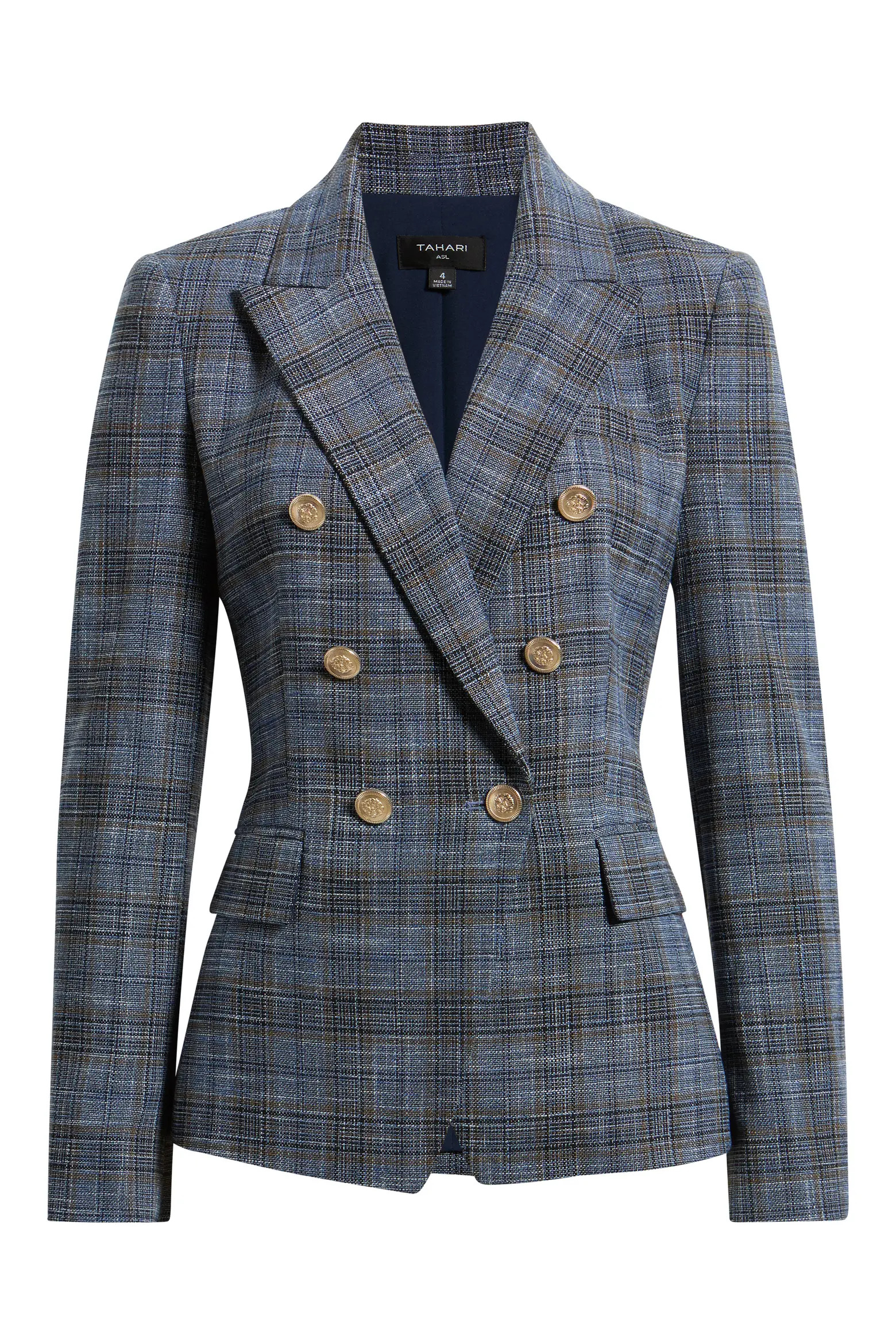 Tahari ASL Plaid Double Breasted Jacket (Women) | Nordstrom | Nordstrom