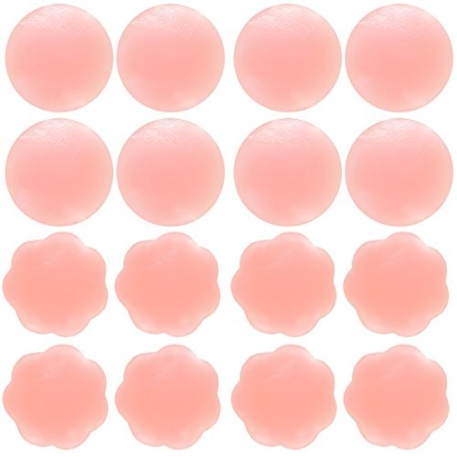 Senchanting Thin Reusable Adhesive Silicone Nipple Covers Breast Petals Pasties (4 pair round+4 pair | Amazon (US)