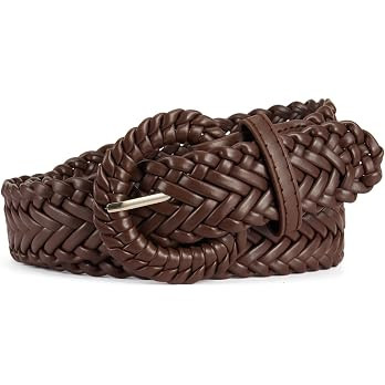 Woven Belts for Women Braided Leather Belt Wide Fashion Boho Waist Belt for Dresses Jeans Pants | Amazon (US)