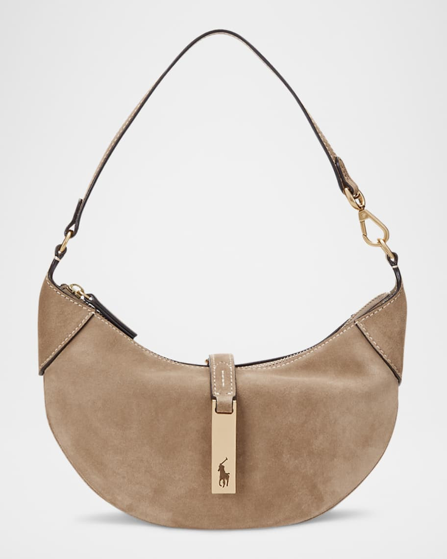 Polo ID Mini Suede Shoulder Bag | Neiman Marcus