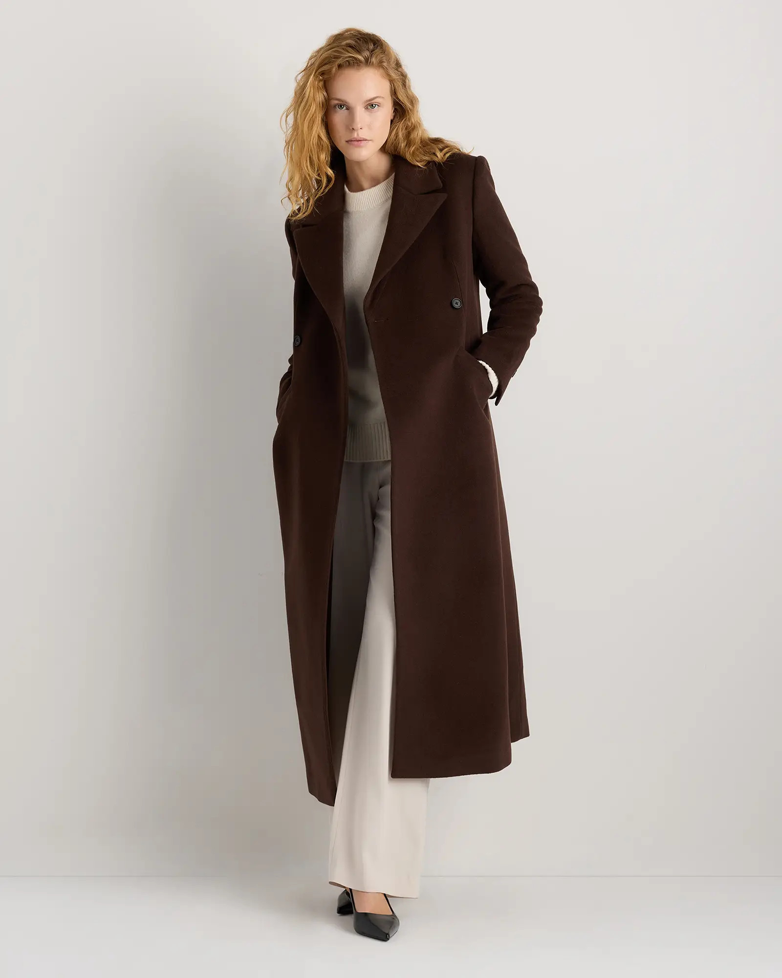 Wool Cashmere Tailored Long Coat | Quince