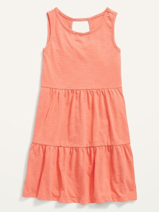 Sleeveless Tiered Slub-Knit Dress for Girls | Old Navy (US)