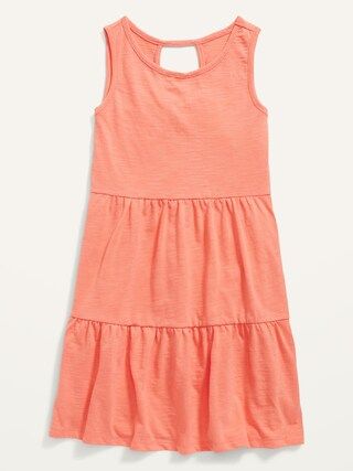 Sleeveless Tiered Slub-Knit Dress for Girls | Old Navy (US)