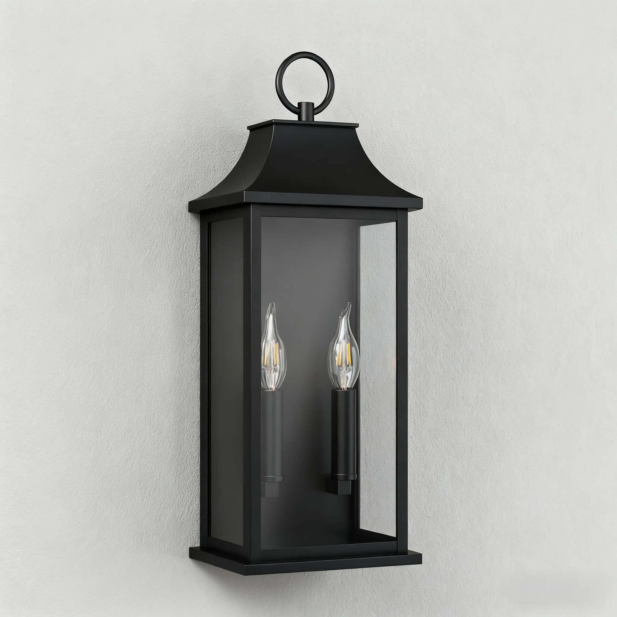 Lark Manor™ Alletta Dimmable Metal Cage Glass Wall Light with Dusk to Dawn & Reviews | Wayfair | Wayfair North America