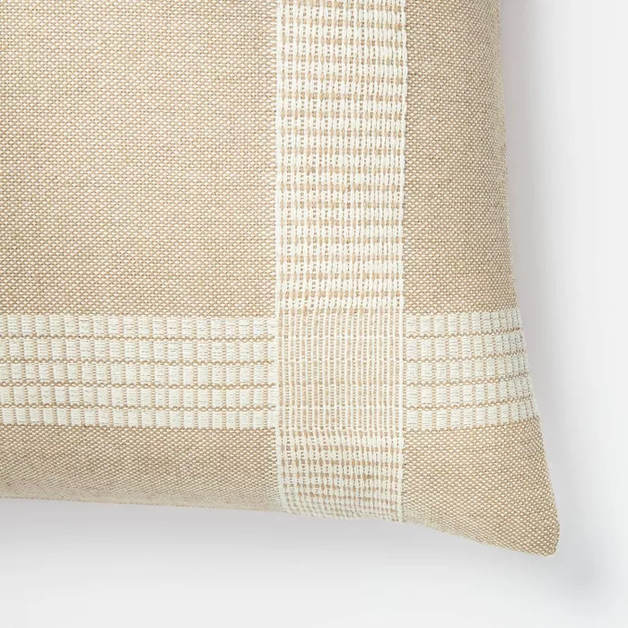 Oversized Woven Cotton Wool Windowpane Square Throw Pillow Brown - Threshold™ designed with Stu... | Target