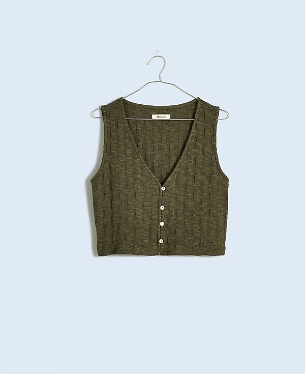 Basketweave-Stitch Vest | Madewell