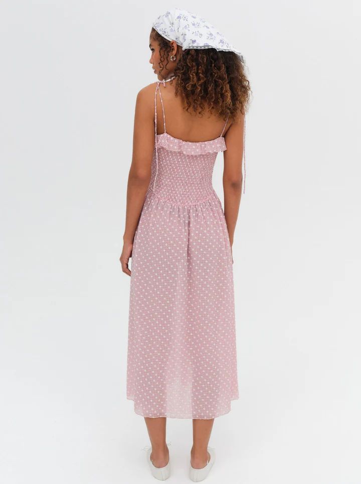Maxine Midi Dress — Pink | For Love & Lemons