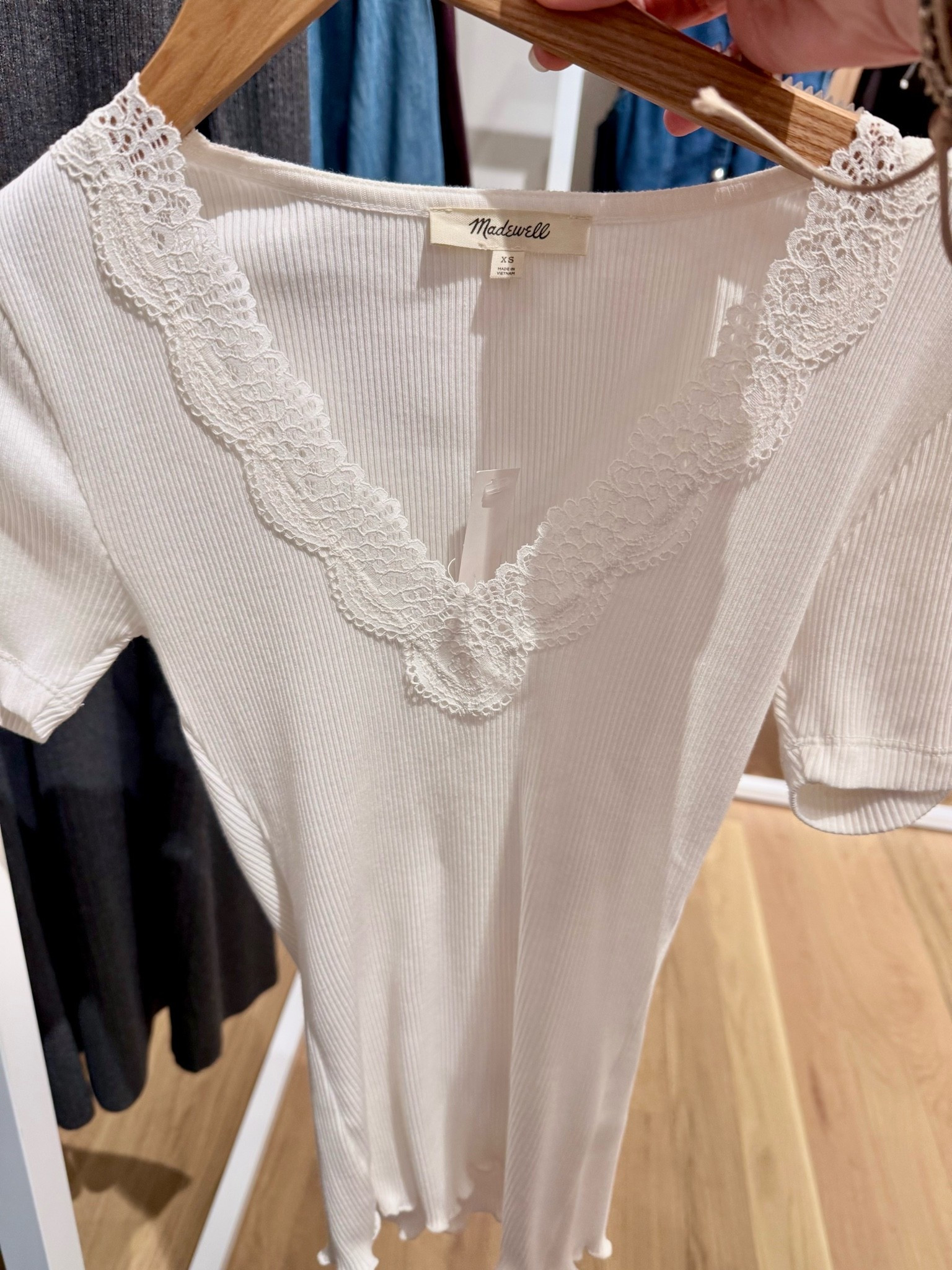 Lace-trim top from Madewell on sale plus extra 30% off with code: LONGWEEKEND. So cute for summer.

#LTKSeasonal #LTKSaleAlert #LTKootd
