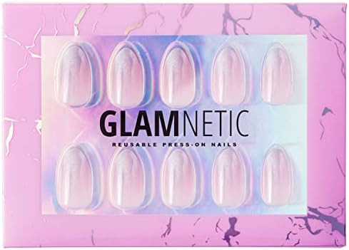 Glamnetic Press On Nails - Winter Storm | Semi-Transparent Short Almond Nails, Reusable | 12 Size... | Amazon (US)