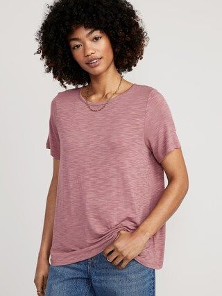 Luxe Slub-Knit T-Shirt for Women | Old Navy (US)