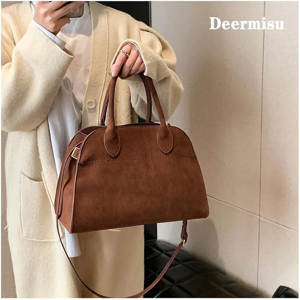 Womens Suede Tote Bag, Faux Leather Tote Bag for Women Vintage Top Handle Bag Fashion Retro Shoul... | Amazon (US)