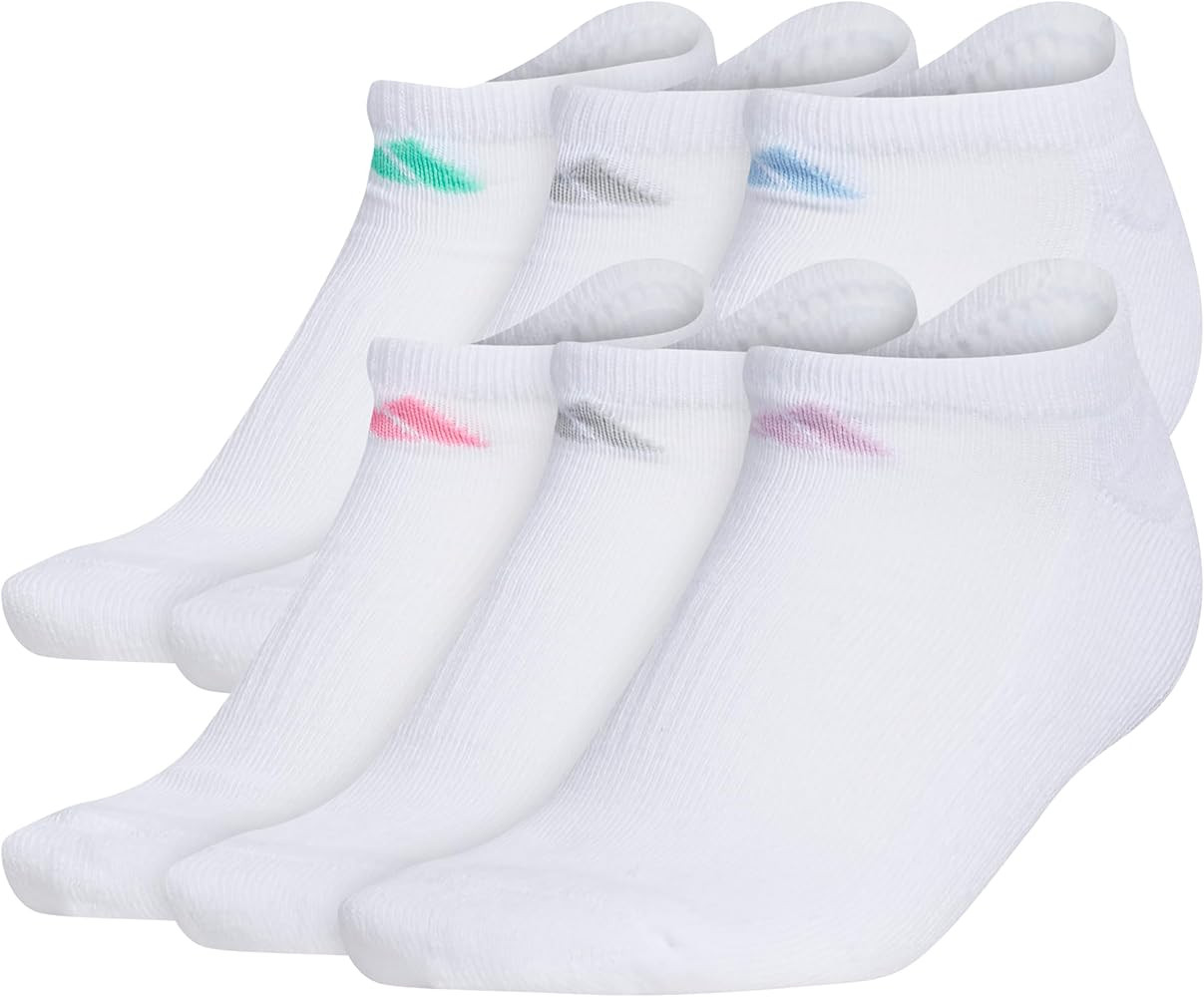 adidas Women's Athletic Cushioned 6-Pack No Show, Socks - No Show Socks for Secure Fit, Cushioned... | Amazon (US)