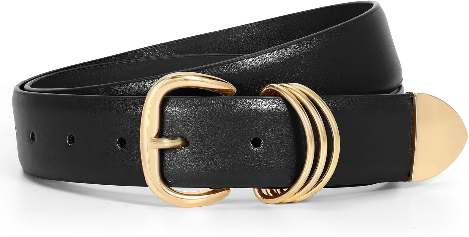 WHIPPY Women Leather Belts for Jeans Pants Dresses Fashion Ladies Waist Belt with Metal Pin Buckl... | Amazon (US)