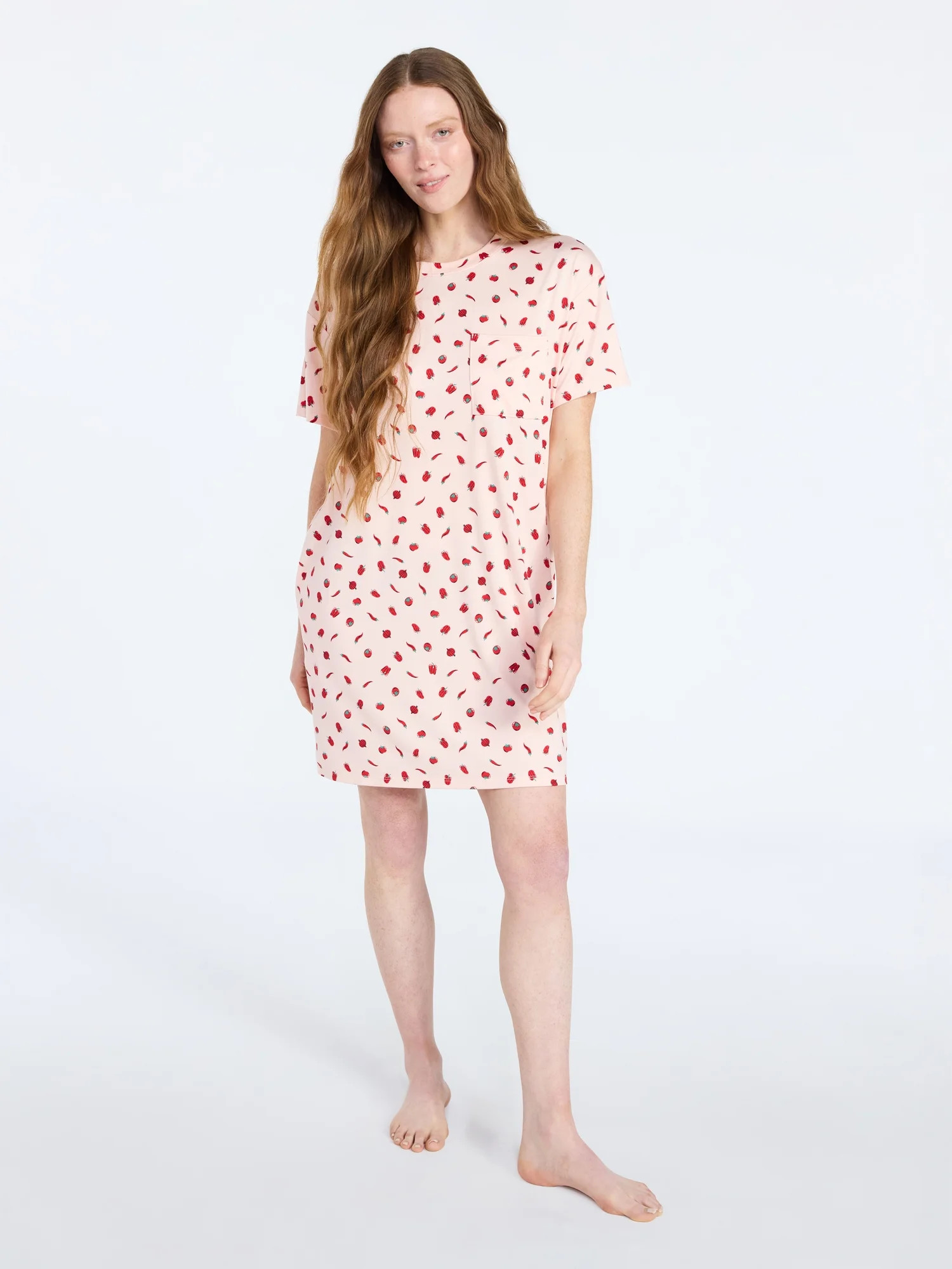 Joyspun Women’s Dreamy Soft Collection Short Sleeve Sleep Shirt, Sizes S/M-2X/3X | Walmart (US)