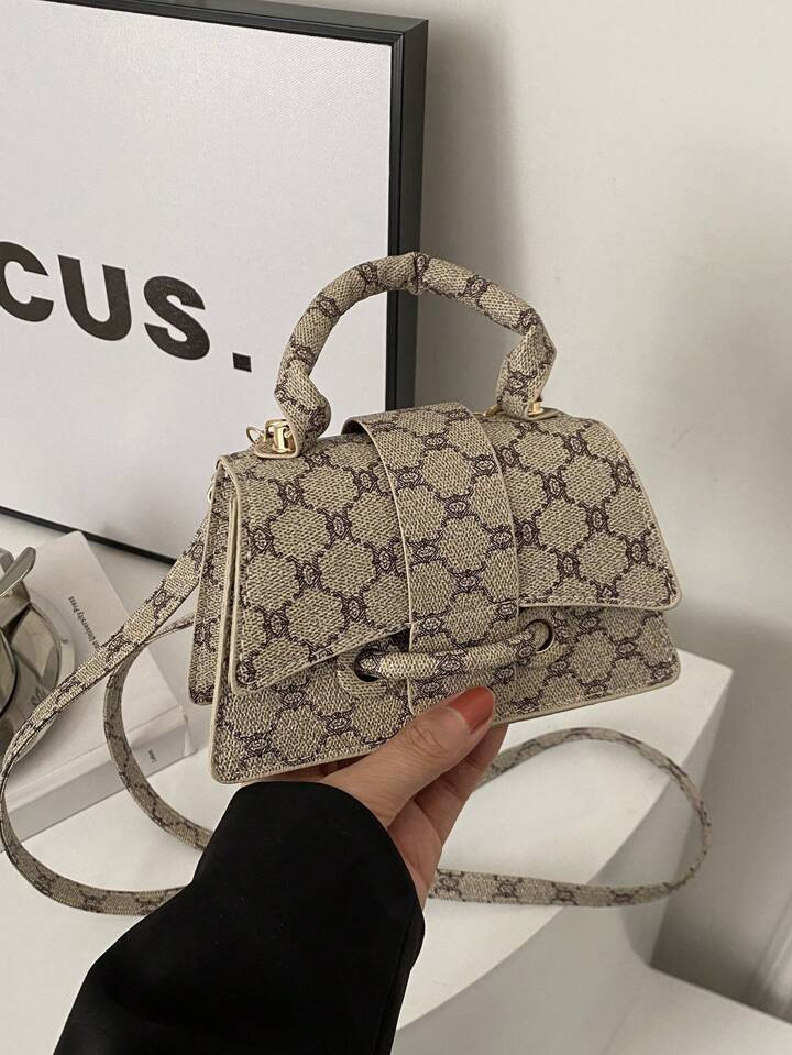 Bolsa Em Forma De Batom, Bolsa Mini Vintage Quadrada Xadrez, Bolsa Versátil, Bolsa Transversal, ... | SHEIN