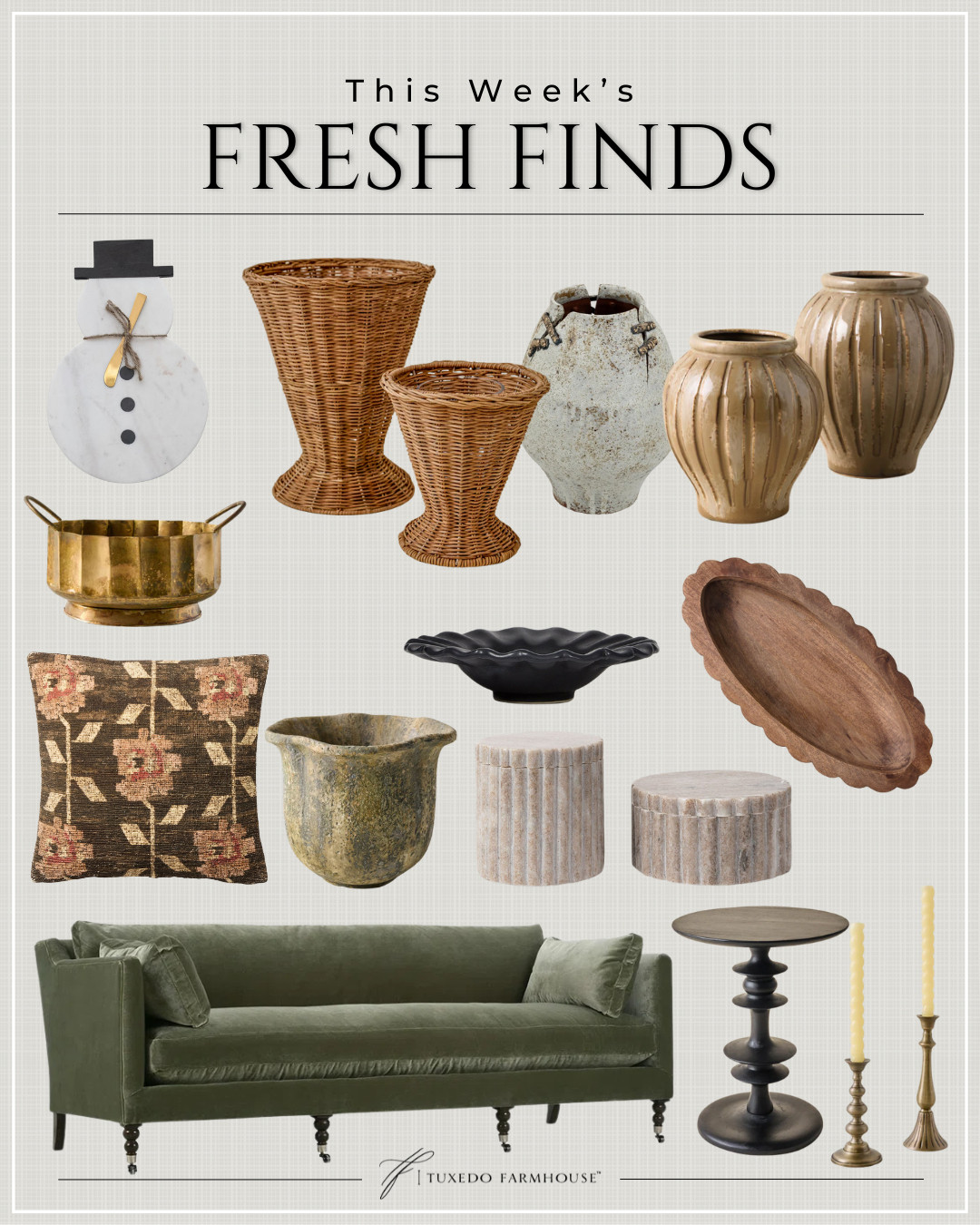 This Week's Fresh Finds

Fun new finds to refresh your space!

Seasonal, home decor,winter, accent chairs, rugs, wall art, frames, pillows, lamps, baskets, candles, books, coffee tables, ottomans, trays, bowls, consoles, accent tables
 

 #LTKSeasonal #LTKHome #LTKFindsUnder100