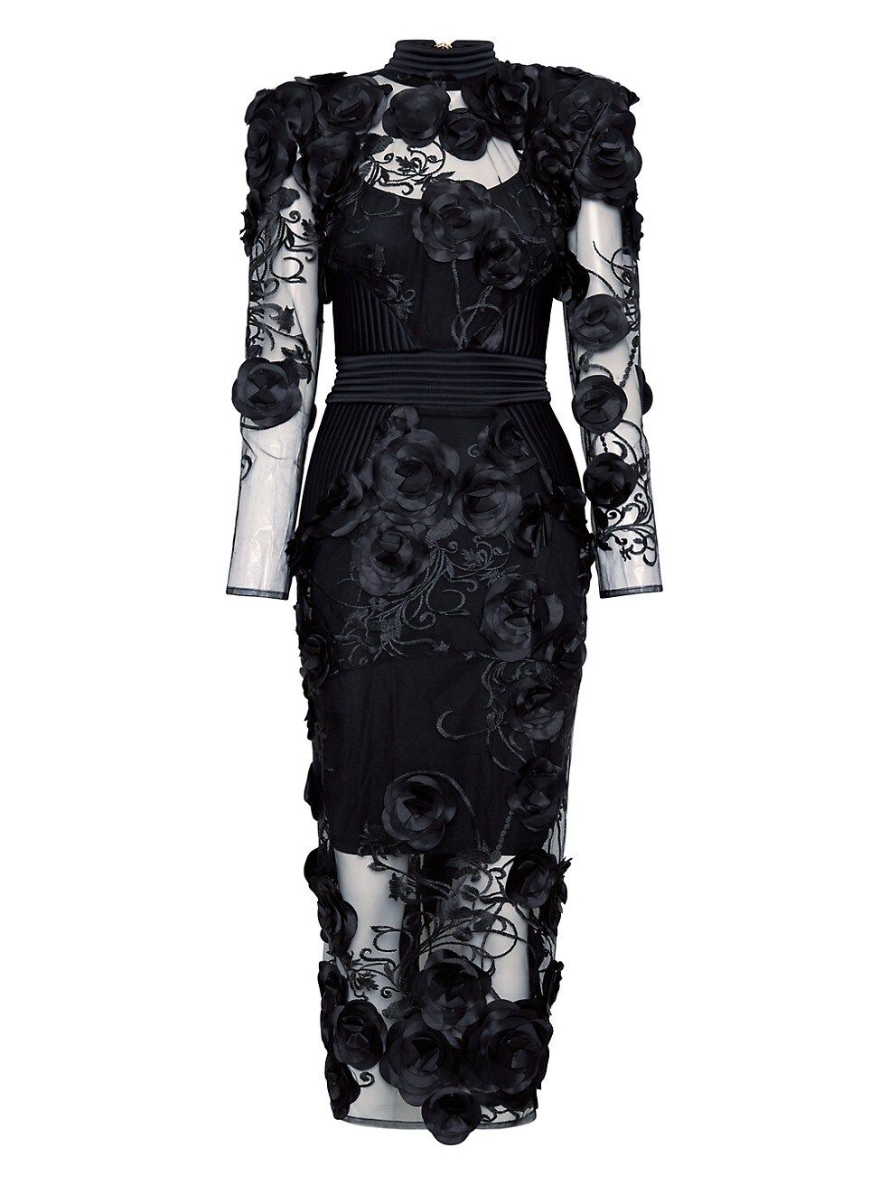 ZHIVAGO Battle Lines Floral-Embellished Vendetta Dress | Saks Fifth Avenue