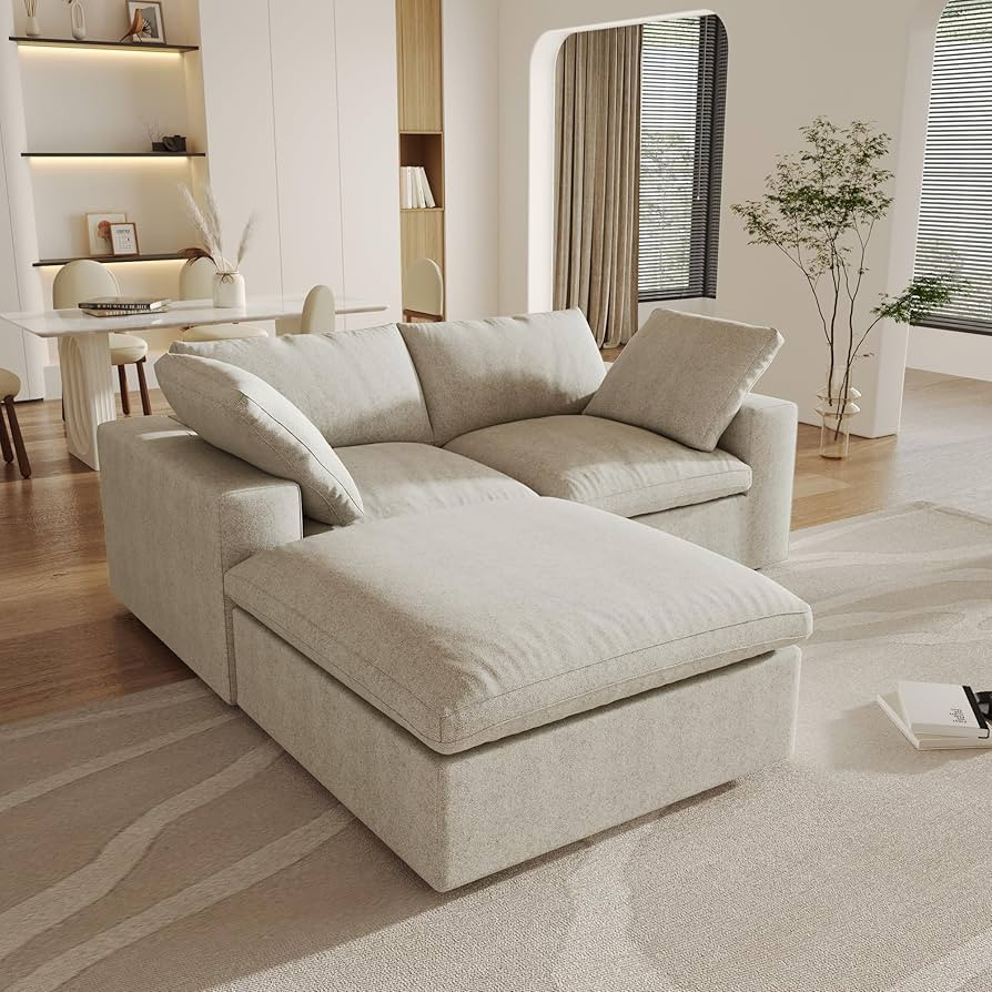 Cloud Modular Sectional Sofa Couch,80.3" L Shaped Convertible Couches with Storage Ottoman for Li... | Amazon (US)