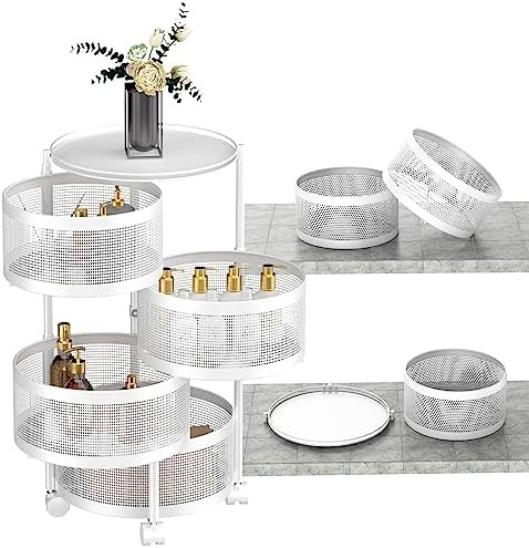 HOYRR Potato Storage Rotating Storage Rack, Fruit and Vegetable Storage with 360° Swivel Wheels,... | Amazon (US)
