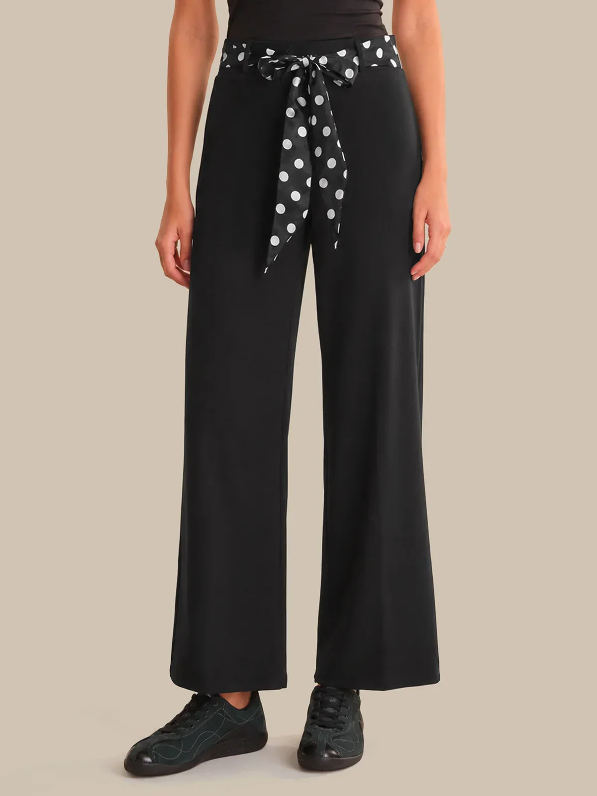 89th & Madison Polka Dot Tie Waist Wide Leg Pants | 89th + Madison