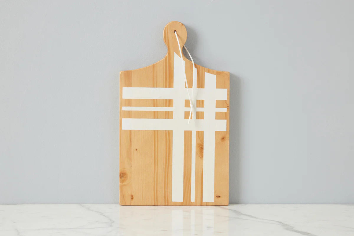 White Tartan Serving Board, Large | etúHOME