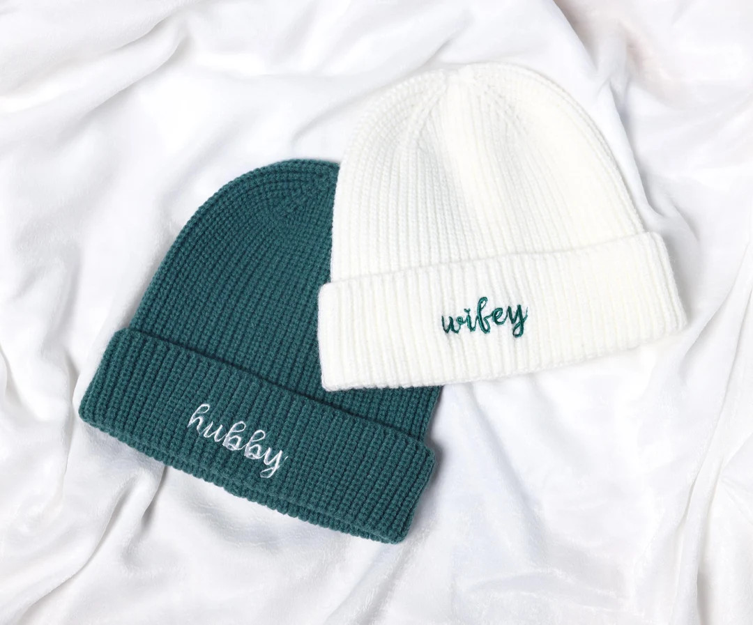 Custom Beanie, Winter Hat, Couples Beanie, Personalized Beanie, Embroidered Beanie, Wifey Hats, C... | Etsy (US)