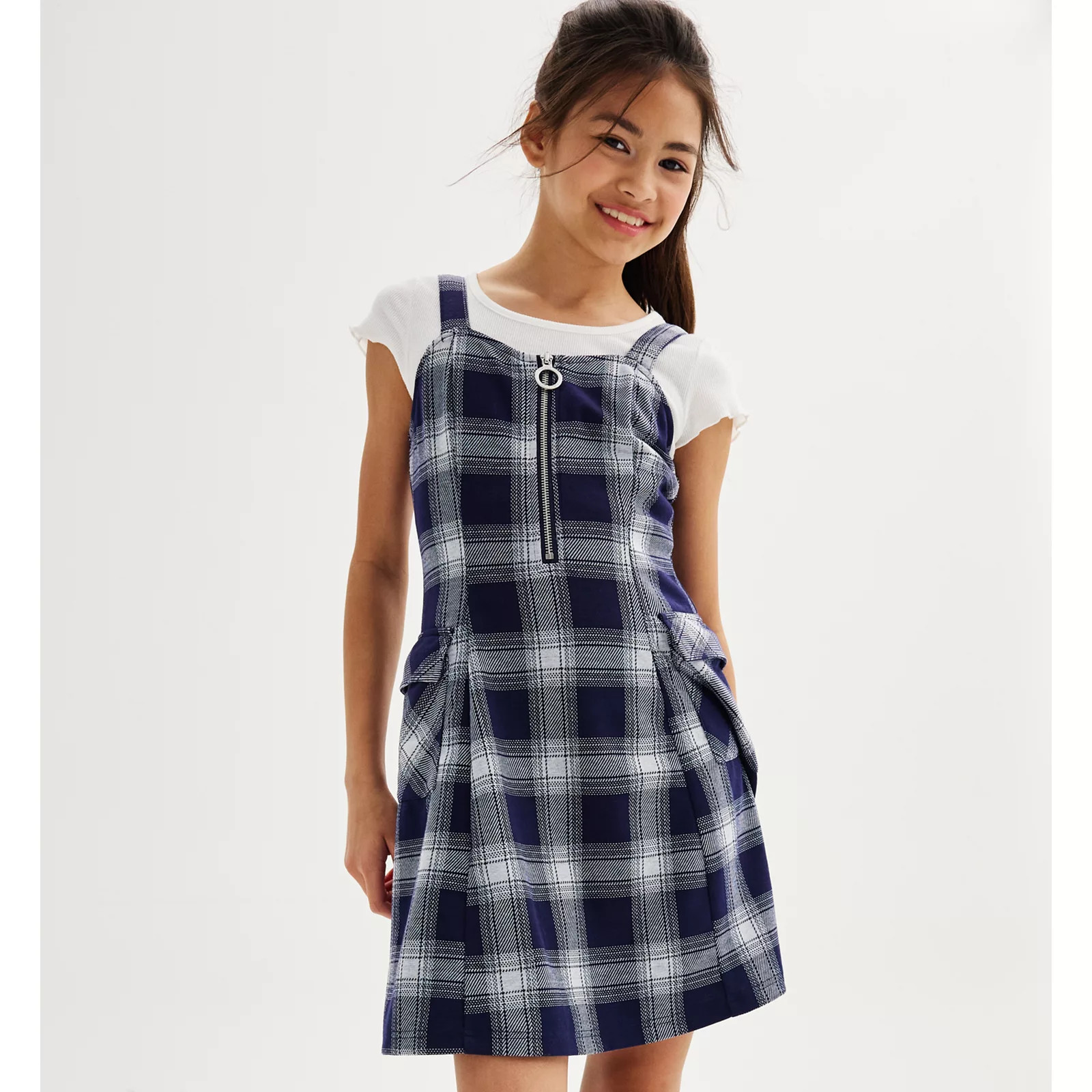 Girls 7-16 Limited Too Plaid Dress & Tee Set | Kohl's