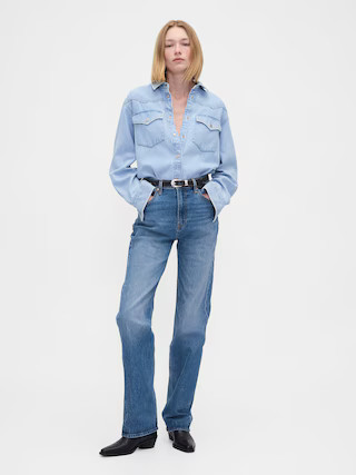 High Rise Relaxed Straight Jeans | Gap (US)