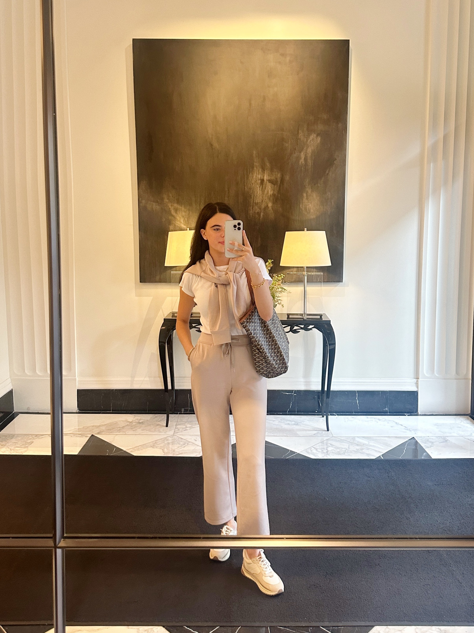 My travel set from Atlanta! The set is from Amazon and so comfortable! I paired this with a white t-shirt and Madewell sneakers!