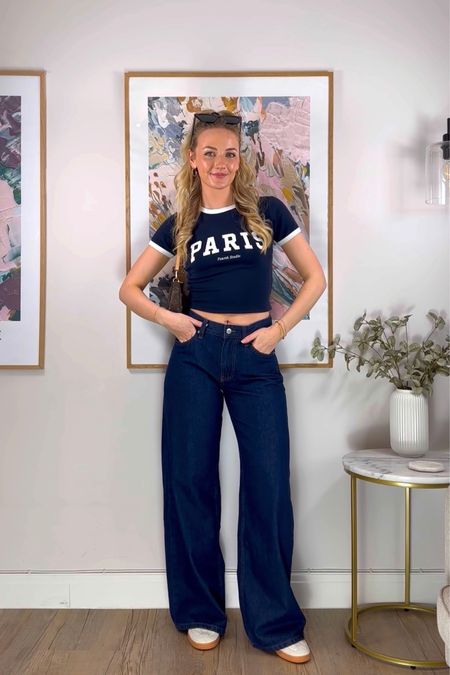 I think this is my fave outfit! I really love the shape of the jeans, so comfy but still look really put together!
Size 8 in the tee (it’s a really nice quality, soft material)
size EUR 34 in the jeans 

#LTKeurope #LTKstyletip