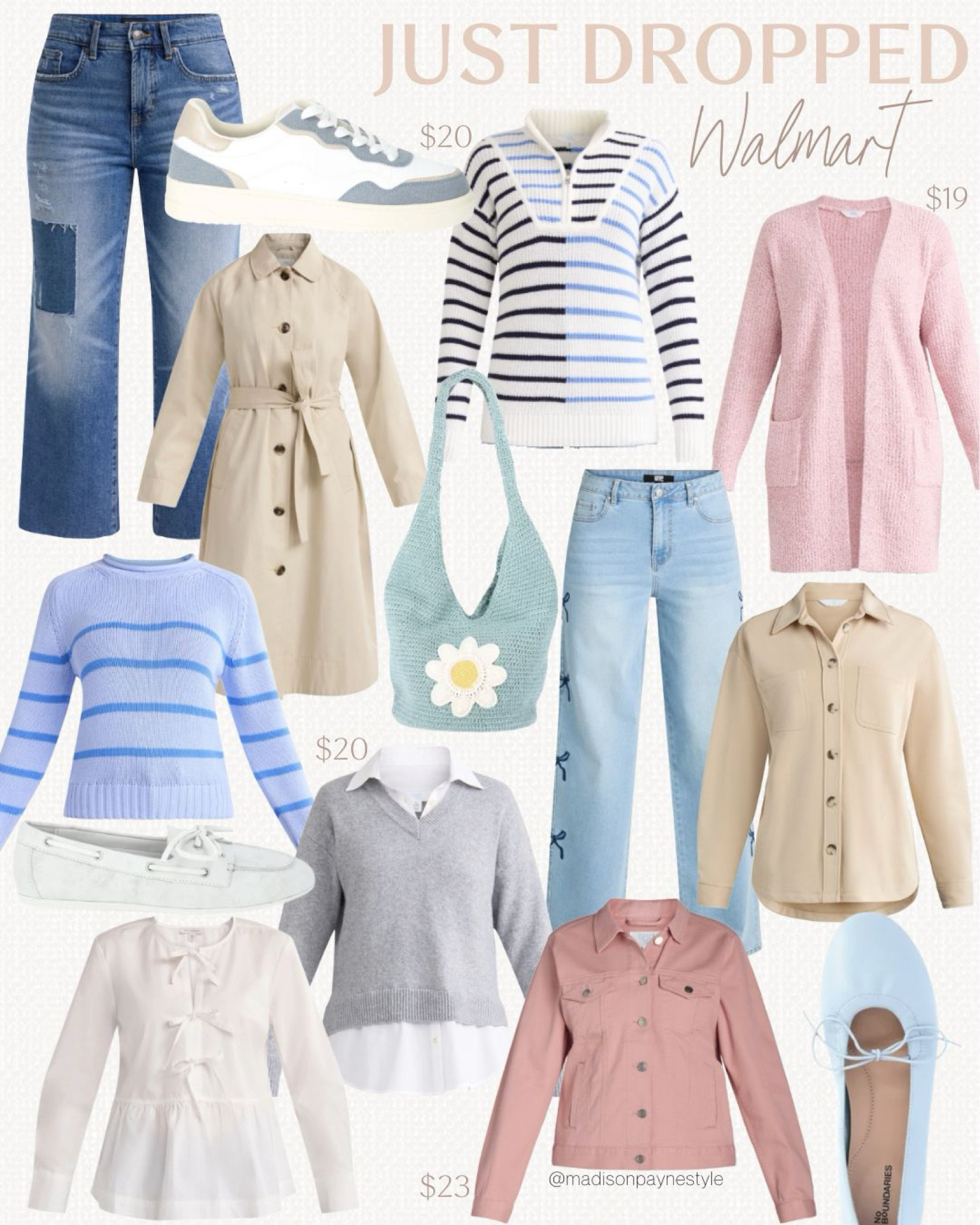 Walmart New Arrivals ✨ Walmart is starting to drop Spring colors 🌸 the bow jeans are $24 and already going viral! Lightweight sweaters and jackets are perfect to wear now and later when we transition to Spring🌷

Walmart, Walmart fashion, Walmart style, Walmart outfits, Walmart finds, Walmart jeans, Walmart sweaters, spring, spring outfits, spring style, Madison Payne 

#LTKStyleTip #LTKSeasonal #LTKFindsUnder50