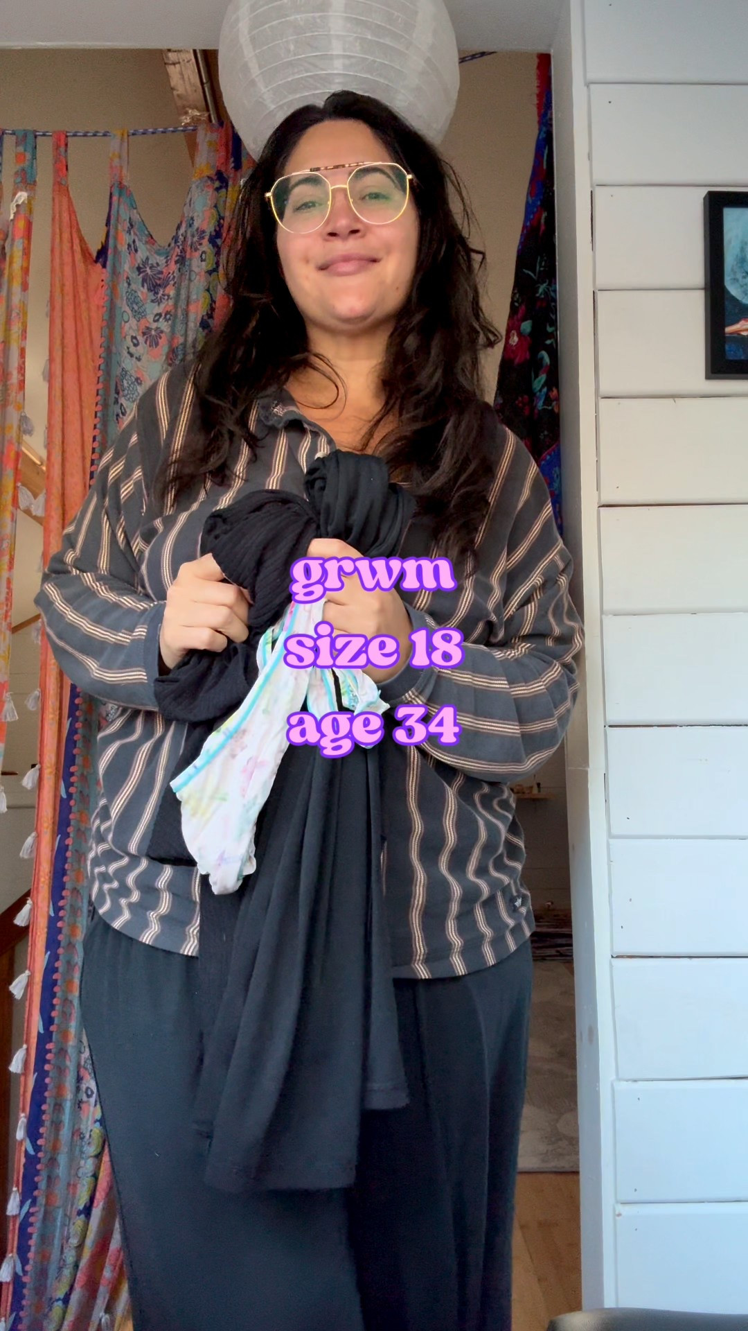 The black long sleeve is thrifted  but I found some similar options 